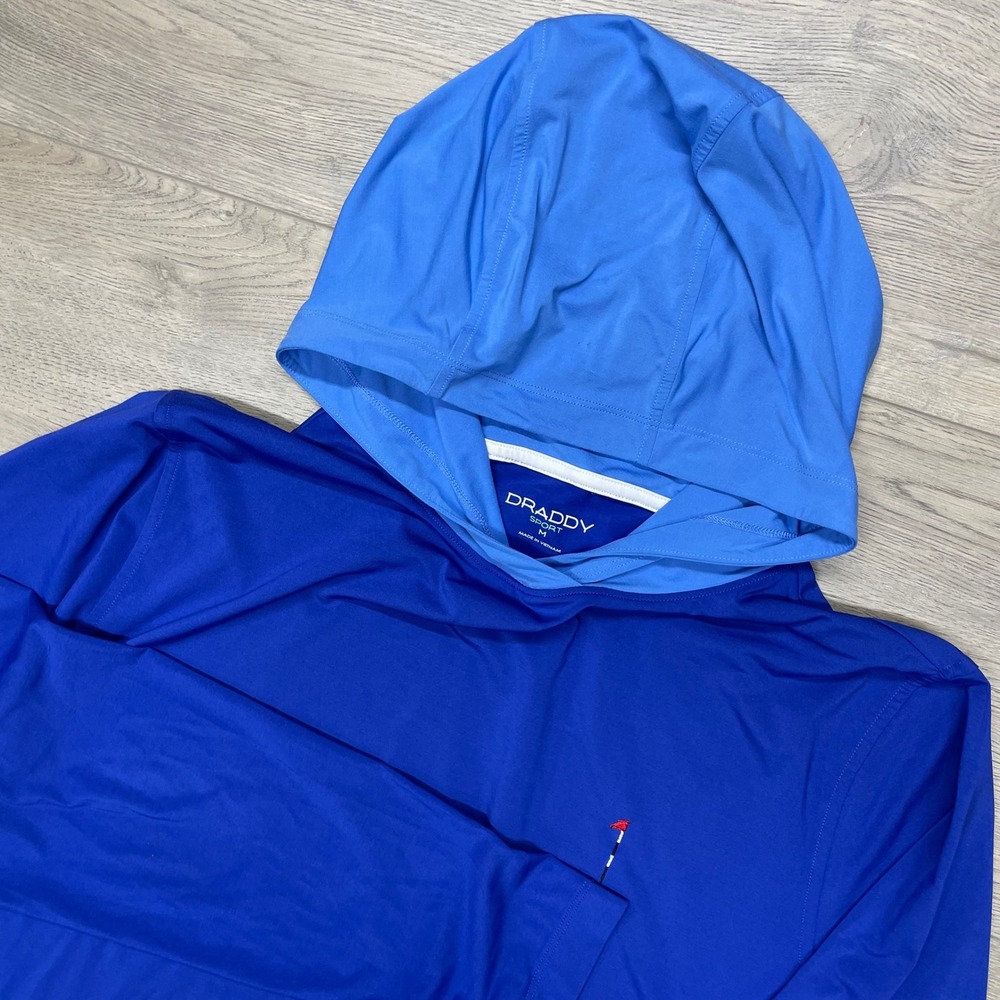 B. Draddy Sport Dormie Network Hoodie Mens M‎ Blue Golf Sun Shirt